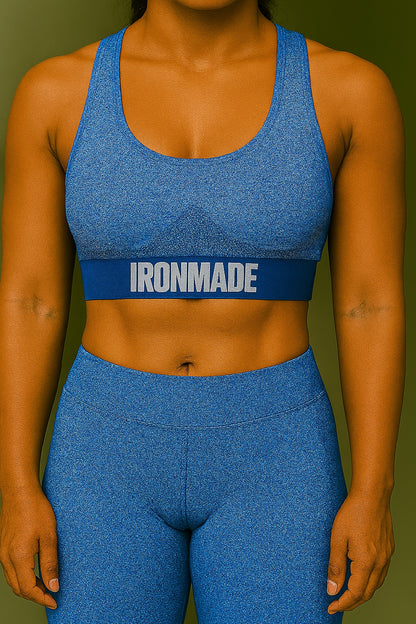 Seamless Sapphire sports bra – fitted moisture‑wicking workout bra