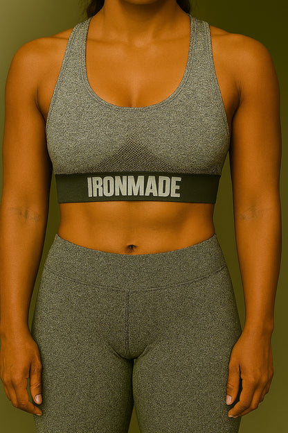 Olive 3D Fit sports bra – supportive seamless women’s gym wear