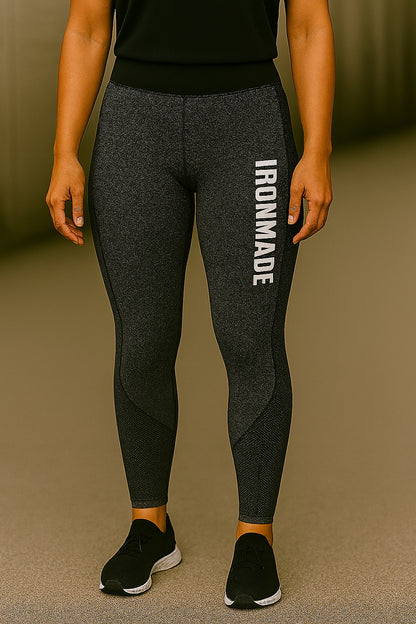 Women’s Seamless 3D Fit Sculpt Leggings in Black Melange – fitted sculpting active leggings