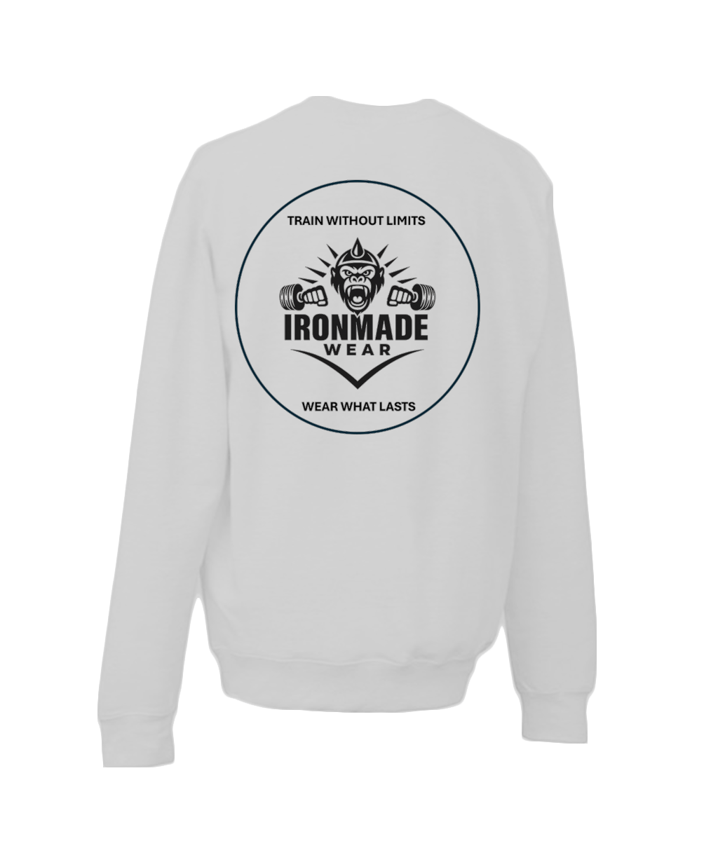 Kids double logo sweatshirt in Heather Grey – brushed fleece kids activewear top