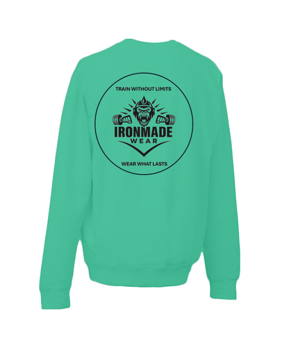Kids double logo sweatshirt in Kelly Green – durable cotton blend children’s sweatshirt