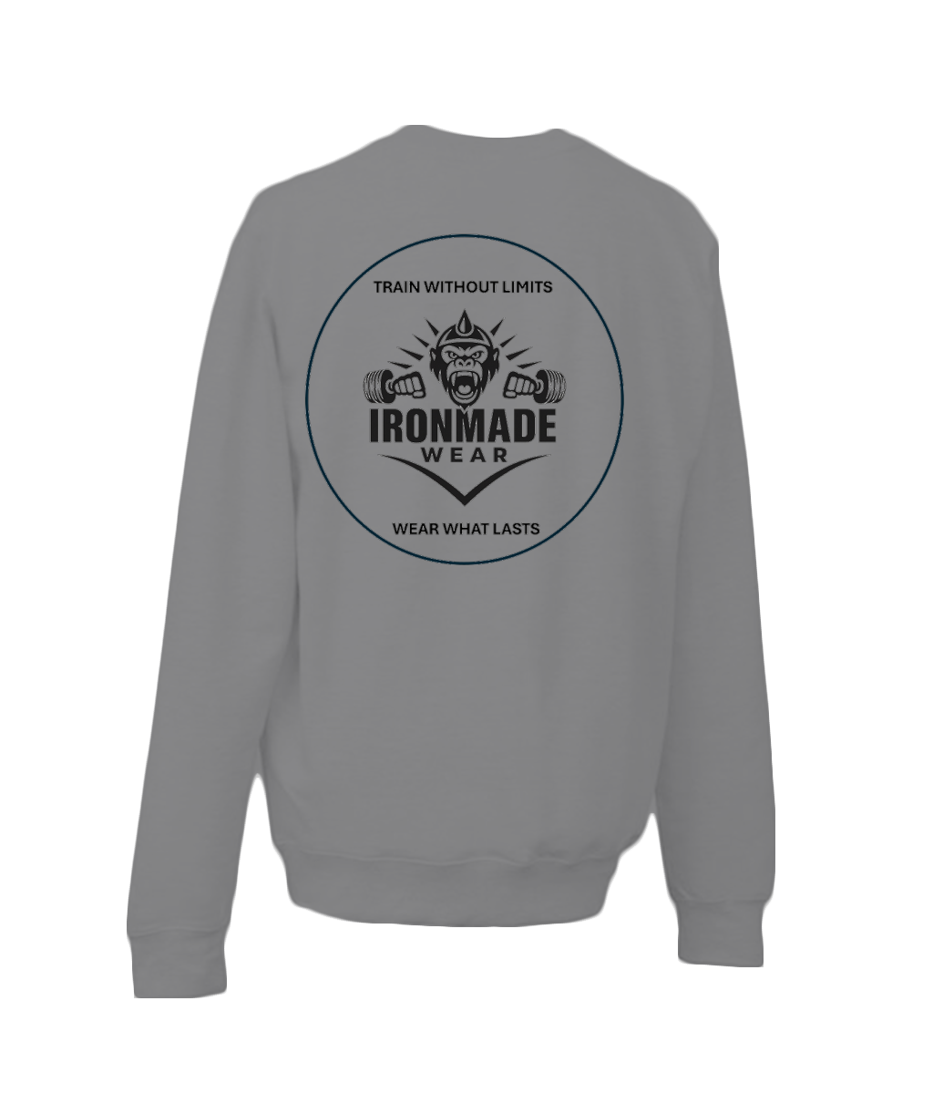 Kids sweatshirt in Storm Grey – durable ringspun cotton blend children’s jumper