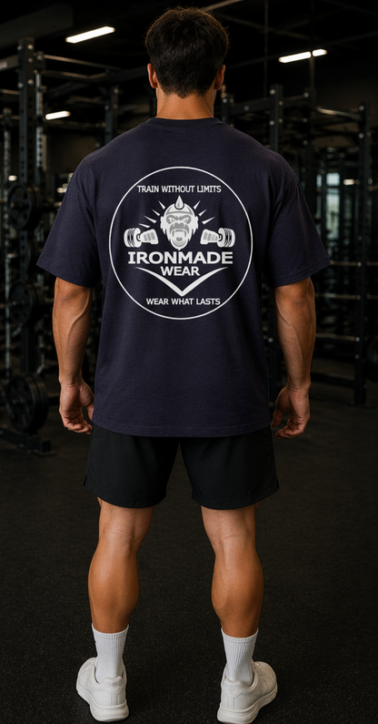 Men’s Oversized Tee | Double Logo- Dark Collection