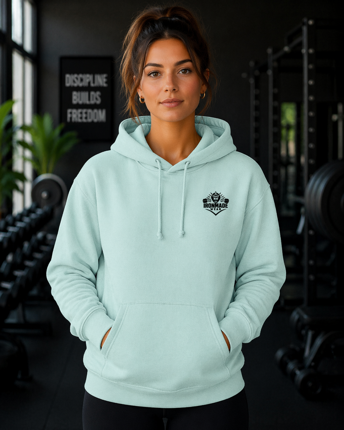 Womens Single Logo Hoodie in Caribbean Blue