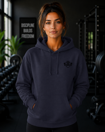 Womens Single Logo Hoodie in French Navy