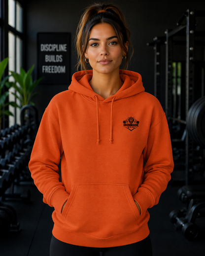 Womens Single Logo Hoodie in bright orange