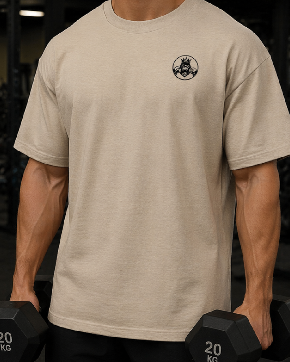 Men’s Oversized Tee | Double Logo- Light Collection