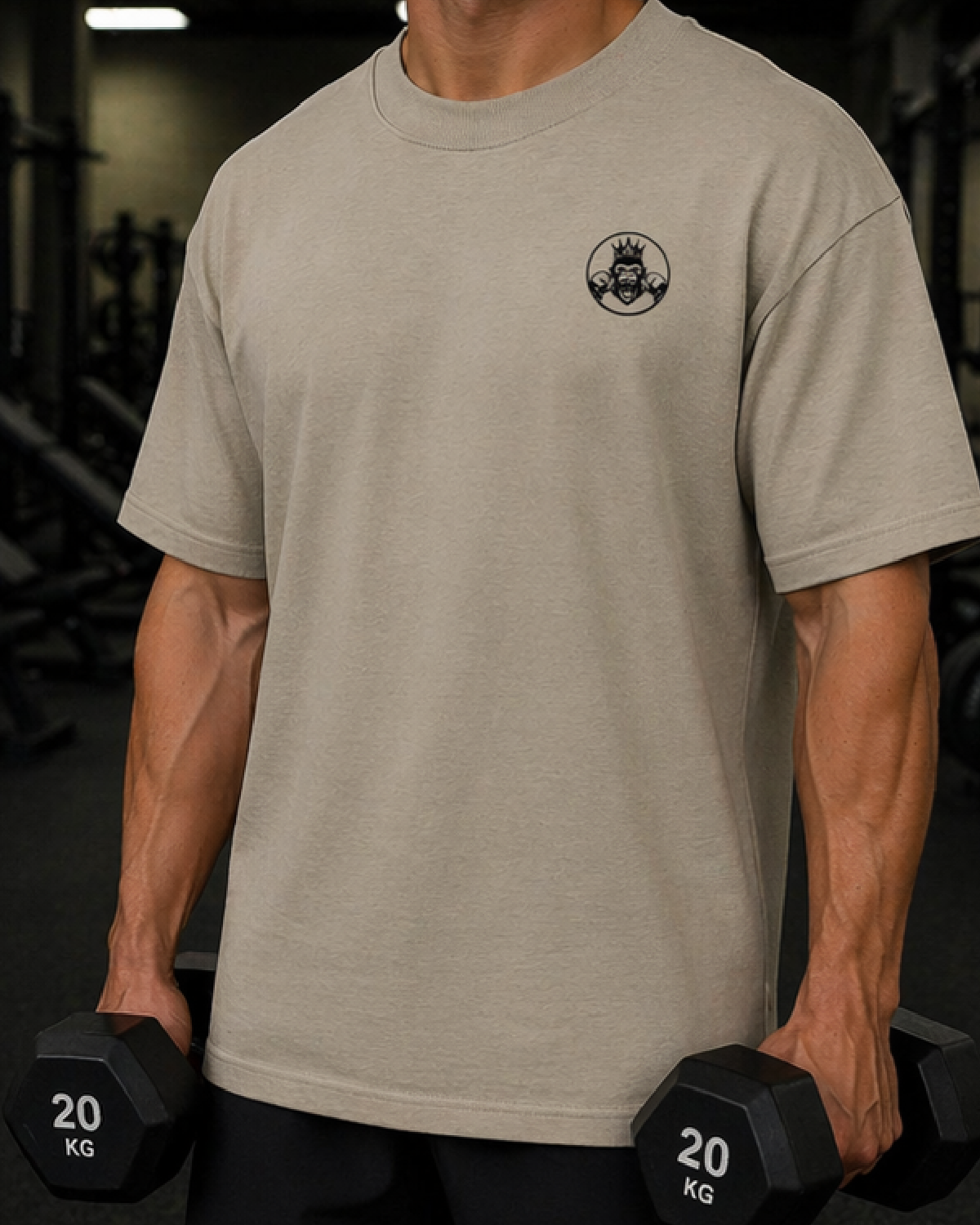 Men’s Oversized Tee | Double Logo- Light Collection
