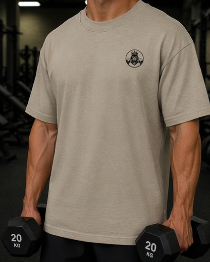 Men’s Oversized Tee | Double Logo- Light Collection