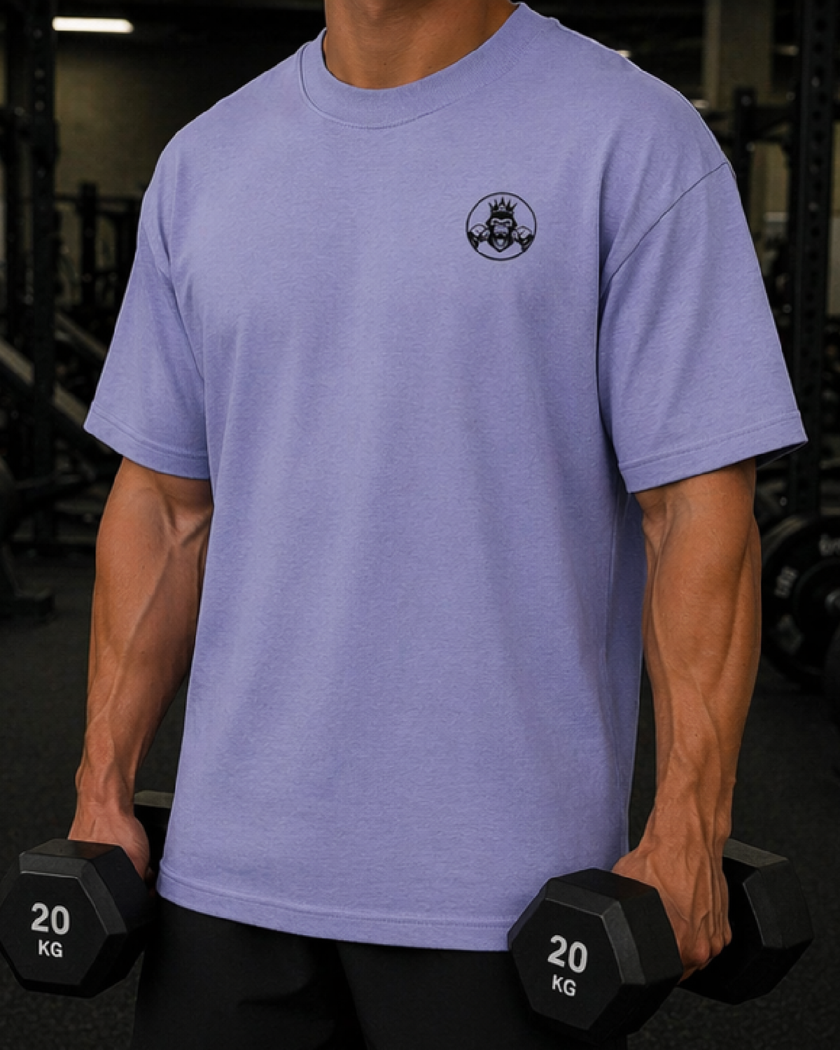 Men’s Oversized Tee | Double Logo- Light Collection
