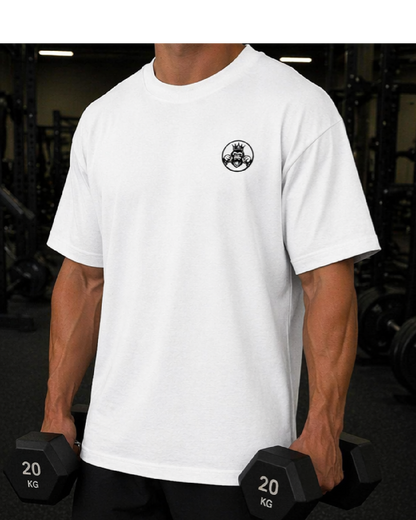 Men’s Oversized Tee | Double Logo- Light Collection
