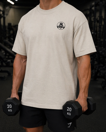 Men’s Oversized Tee | Double Logo- Light Collection