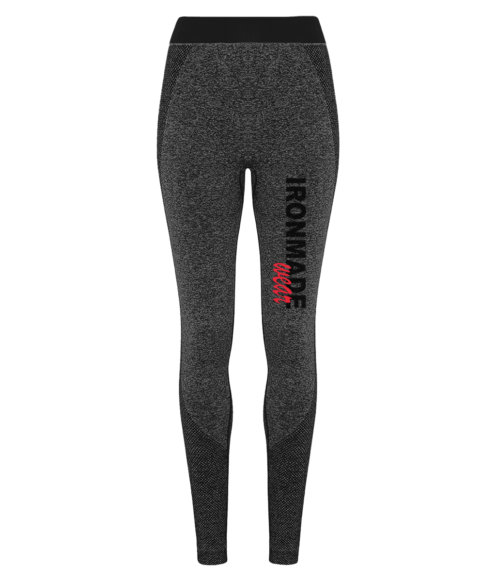 Women’s Seamless 3D Fit Sculpt Leggings in Black Melange – fitted sculpting active leggings