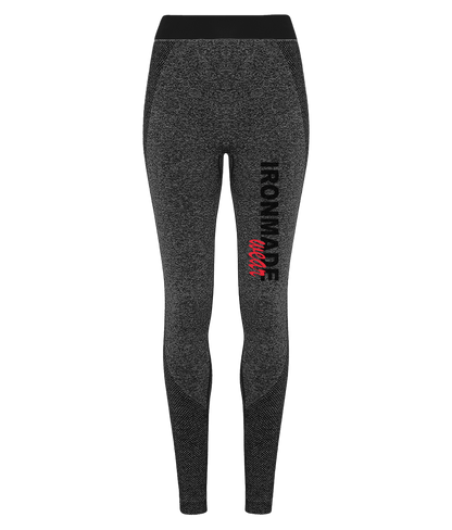 Women’s Seamless 3D Fit Sculpt Leggings in Black Melange – fitted sculpting active leggings