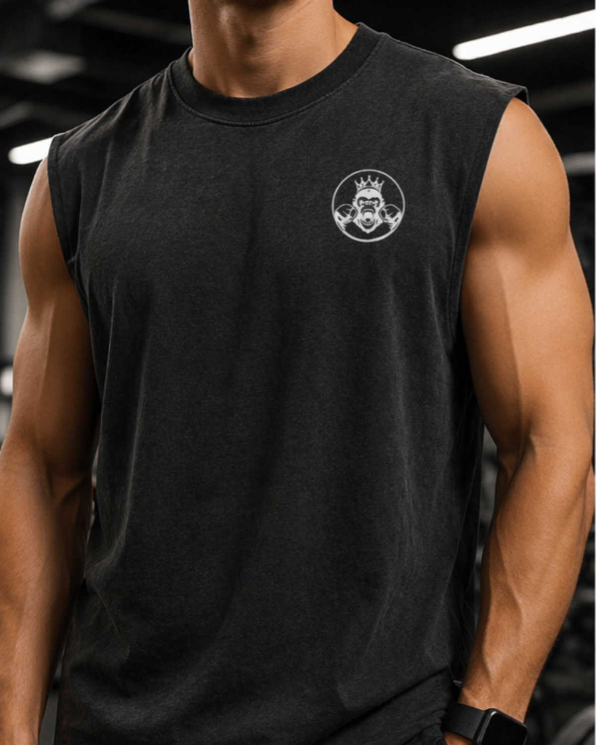 Men’s Faded Tank Top | Double Logo- Dark Collection