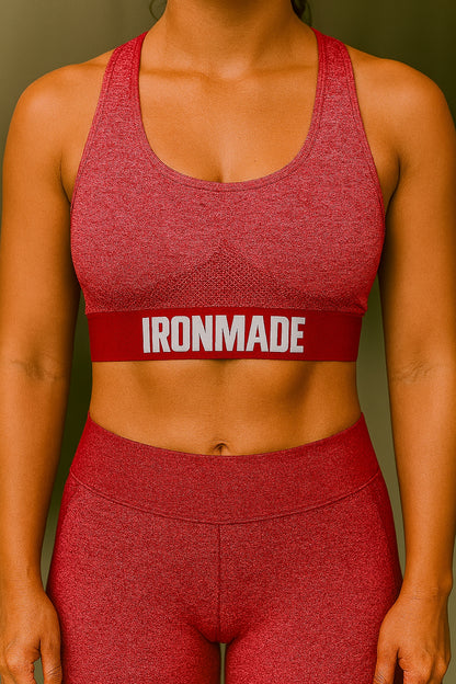 Burgundy 3D Fit sports bra – women’s seamless supportive gym top