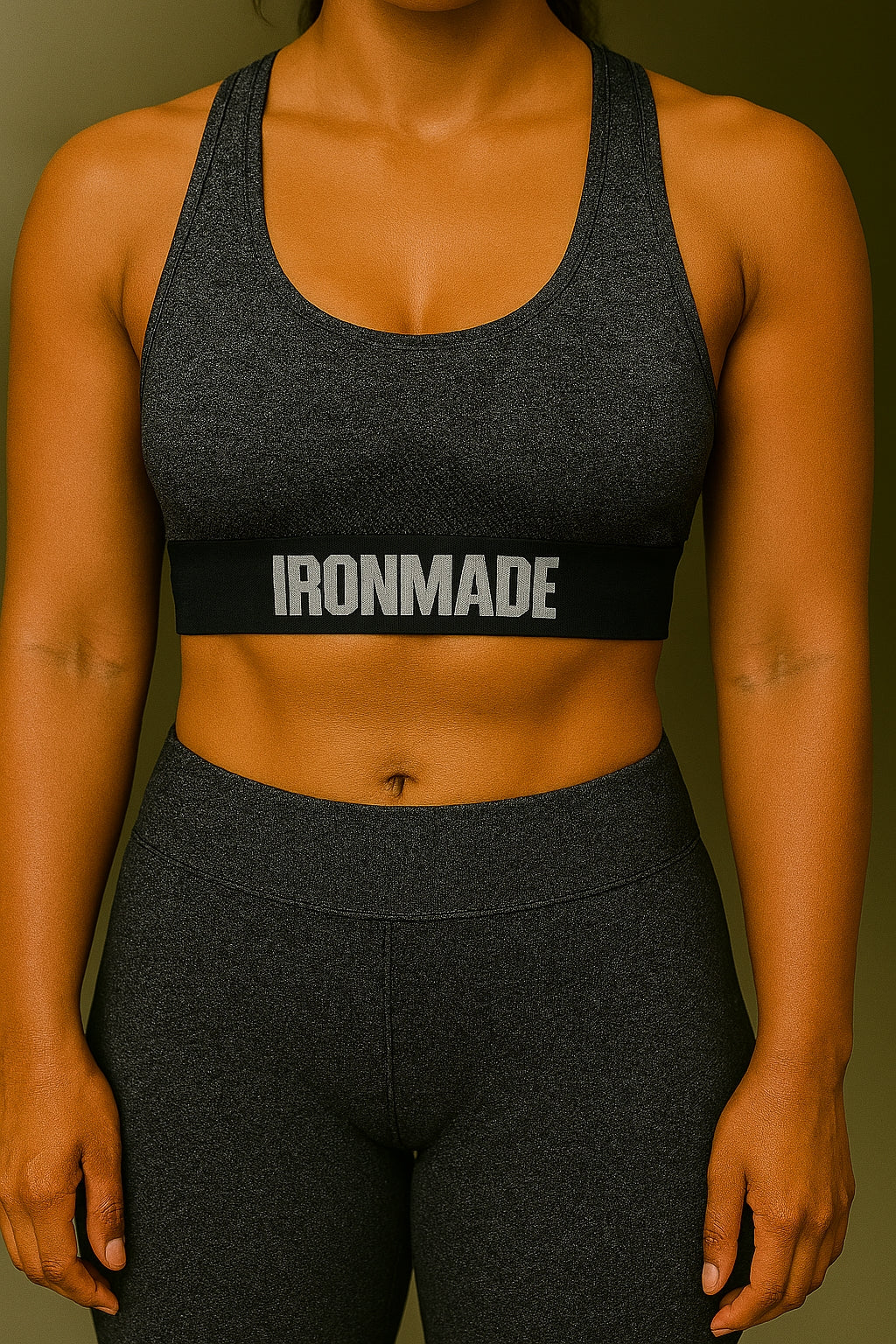 Black Melange 3D Fit seamless sports bra – sculpting women’s activewear top