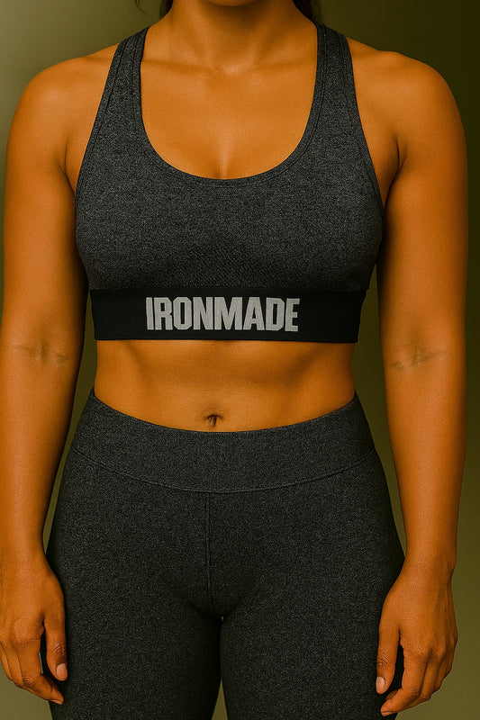 Black Melange 3D Fit seamless sports bra – sculpting women’s activewear top
