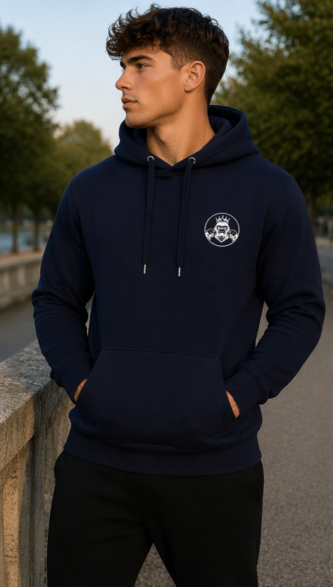 Men's Heavy Hoodie | Double Logo- Dark Collection