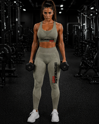 Women’s Seamless 3D Fit Sculpt Leggings in Olive – seamless squat‑proof women’s active leggings