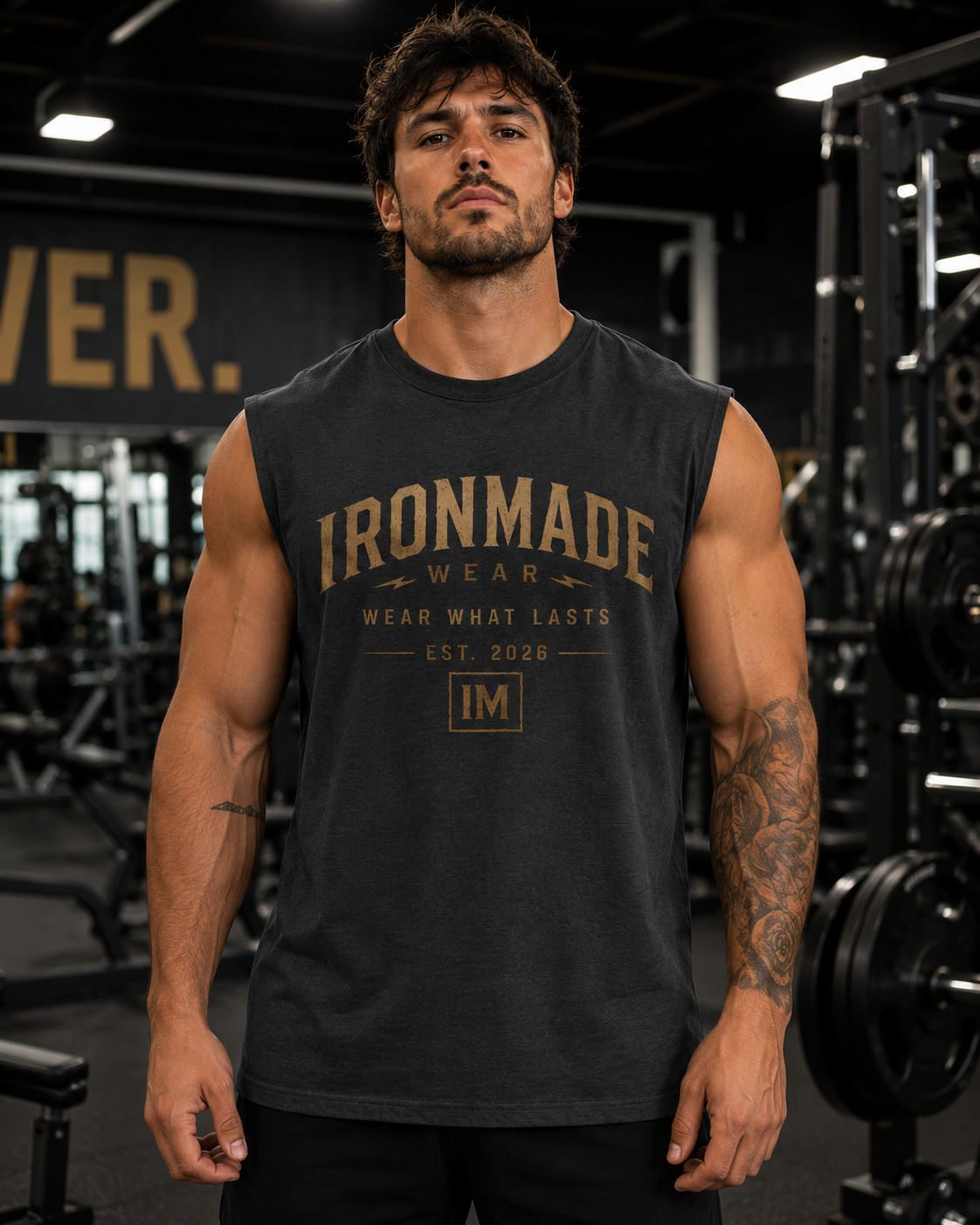 Men’s Faded Tank Top | Ironmade Logo
