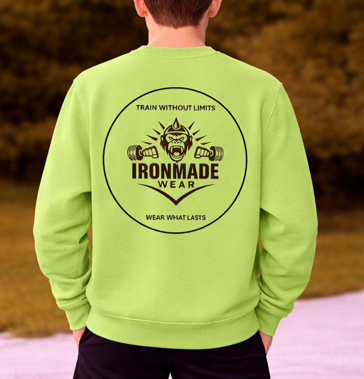 Kids sweatshirt in Lime Green – comfortable brushed fleece kids top