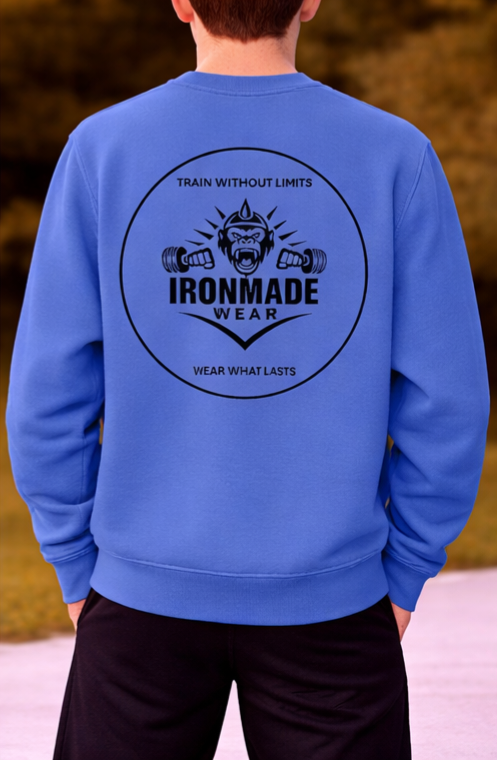 Kids double logo sweatshirt in Royal Blue – durable kids activewear