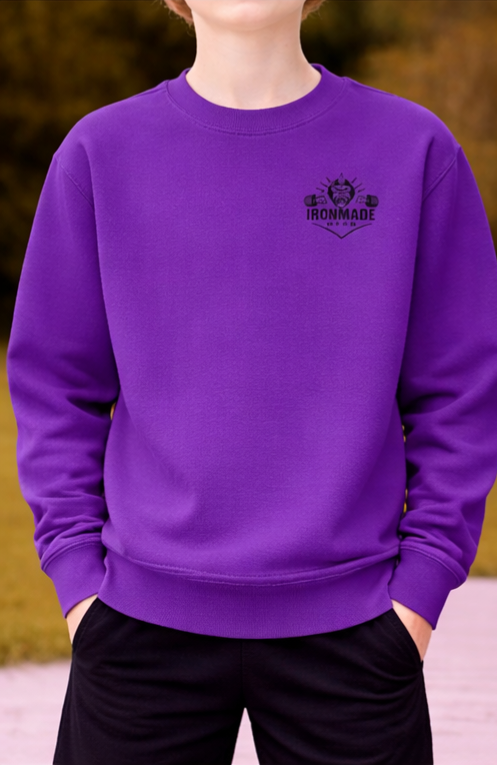 Kids sweatshirt in Purple – brushed fleece regular fit kids top