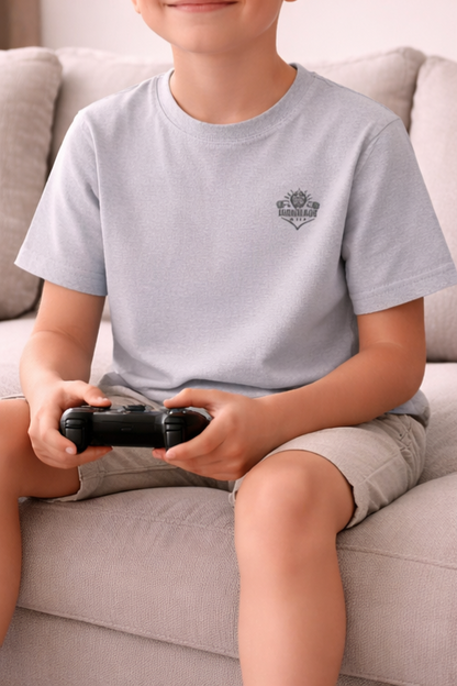 Kids Heavy Cotton T‑Shirt in Sport Grey, cotton blend look with breathable comfort