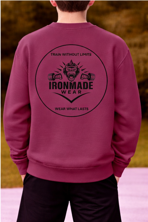 Kids double logo sweatshirt in Burgundy – soft cotton kids sweatshirt