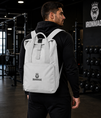 Twin Handle Roll-Top Backpack | Black Logo