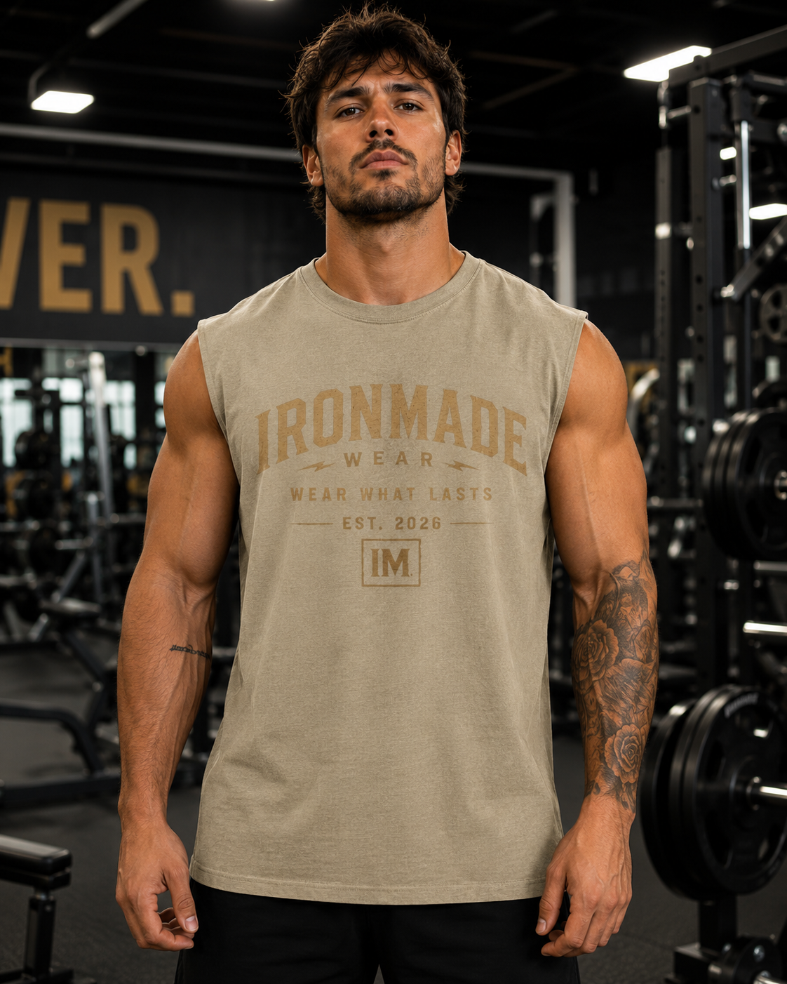 Men’s Faded Tank Top | Ironmade Logo