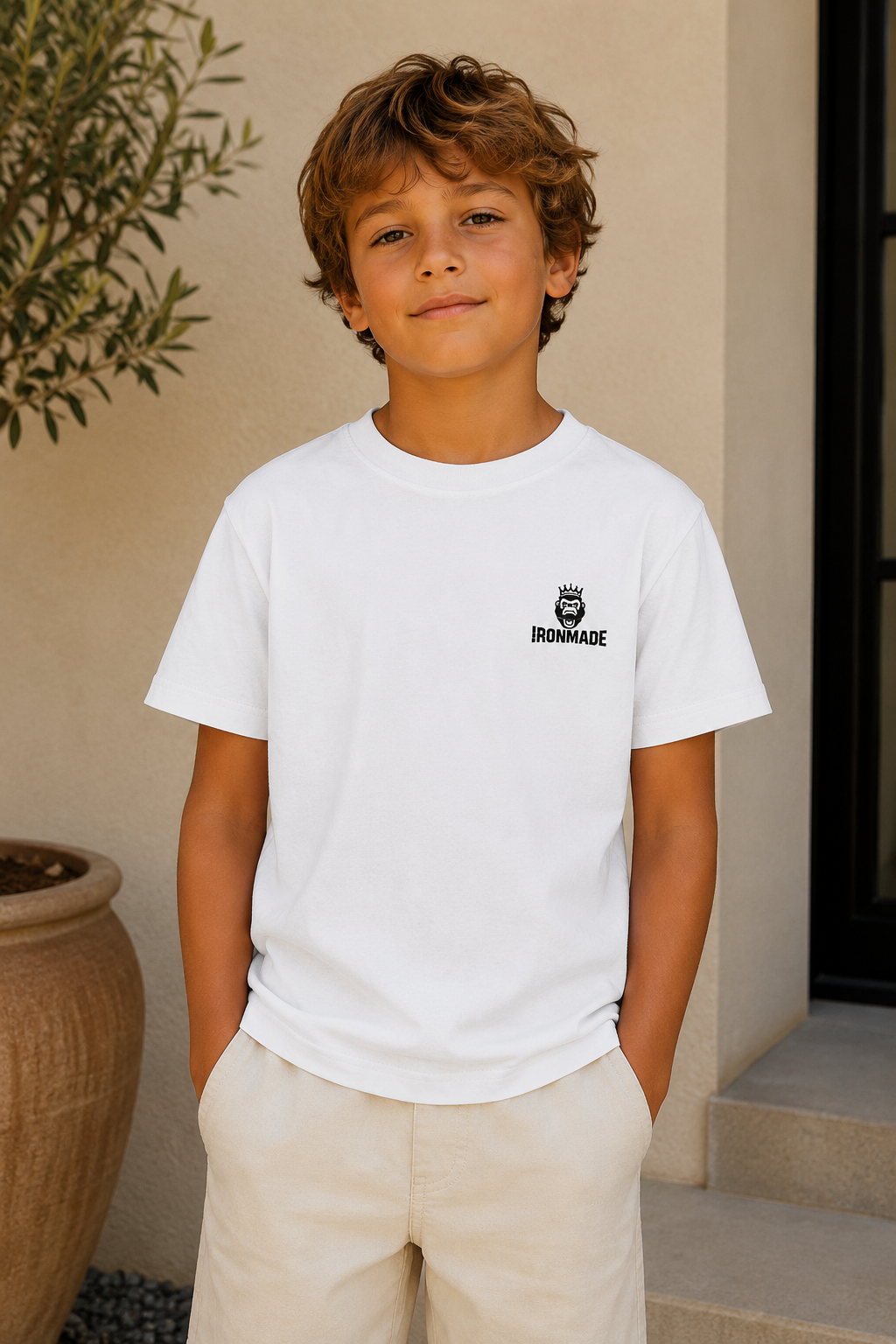 Kids Casual Tee- Embroided Logo