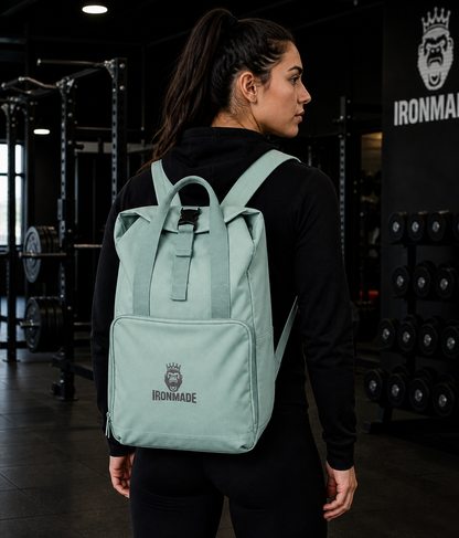 Twin Handle Roll-Top Backpack | Black Logo
