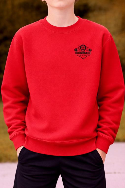 Kids sweatshirt in Fire Red – warm fleece regular fit children’s active jumper