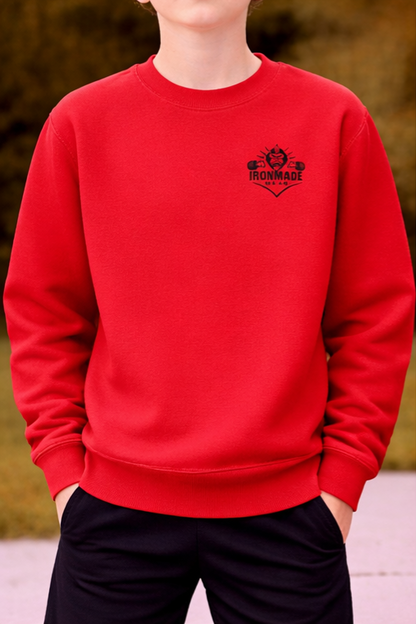 Kids sweatshirt in Fire Red – warm fleece regular fit children’s active jumper