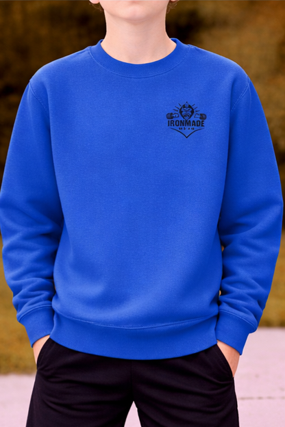 Kids double logo sweatshirt in Royal Blue – durable kids activewear