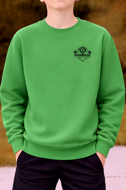 Kids sweatshirt in Lime Green – comfortable brushed fleece kids top