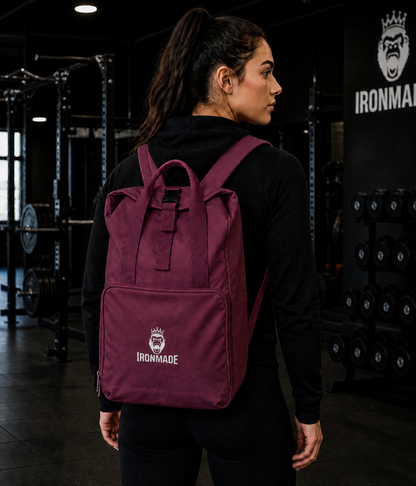 Twin Handle Roll-Top Backpack | White Logo