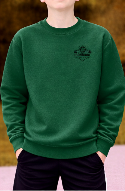 Kids sweatshirt in Bottle Green – warm fleece kids jumper