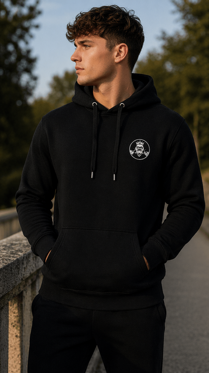 Men's Heavy Hoodie | Double Logo- Dark Collection