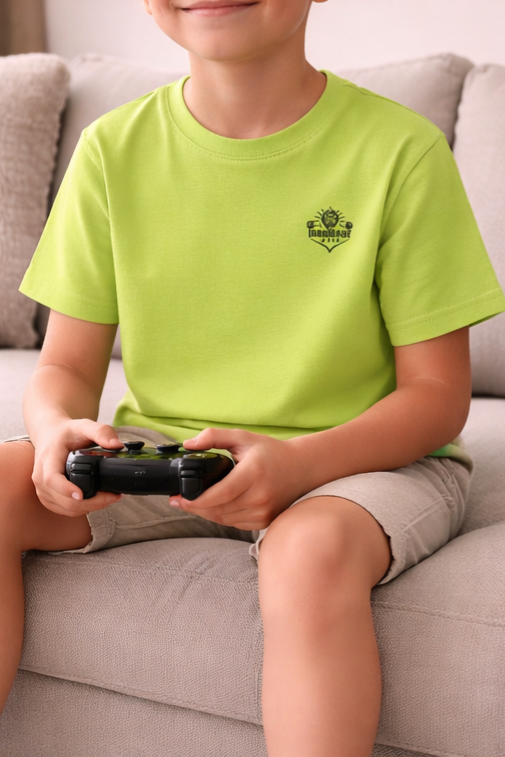 Kids Heavy Cotton T‑Shirt in Kiwi, lightweight cotton t‑shirt with a bold everyday look