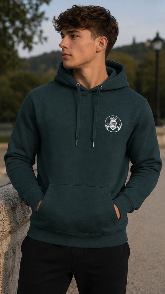 Men's Heavy Hoodie | Double Logo- Dark Collection