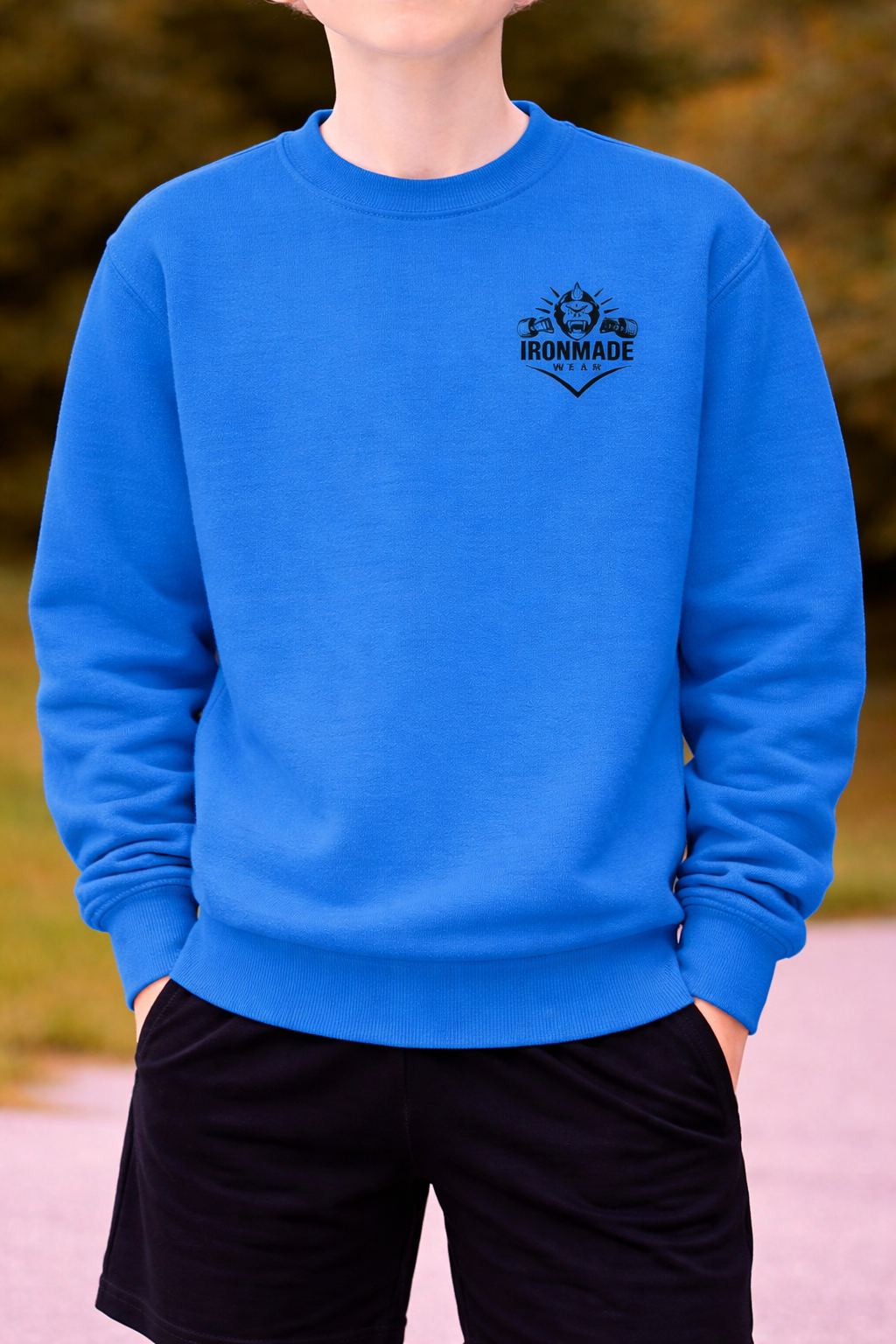 Kids sweatshirt in Sapphire Blue – warm fleece children’s sweater