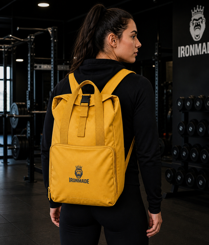 Twin Handle Roll-Top Backpack | Black Logo