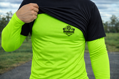 Men’s Baselayer in Electric Green, quick‑dry performance baselayer built for high‑intensity workouts