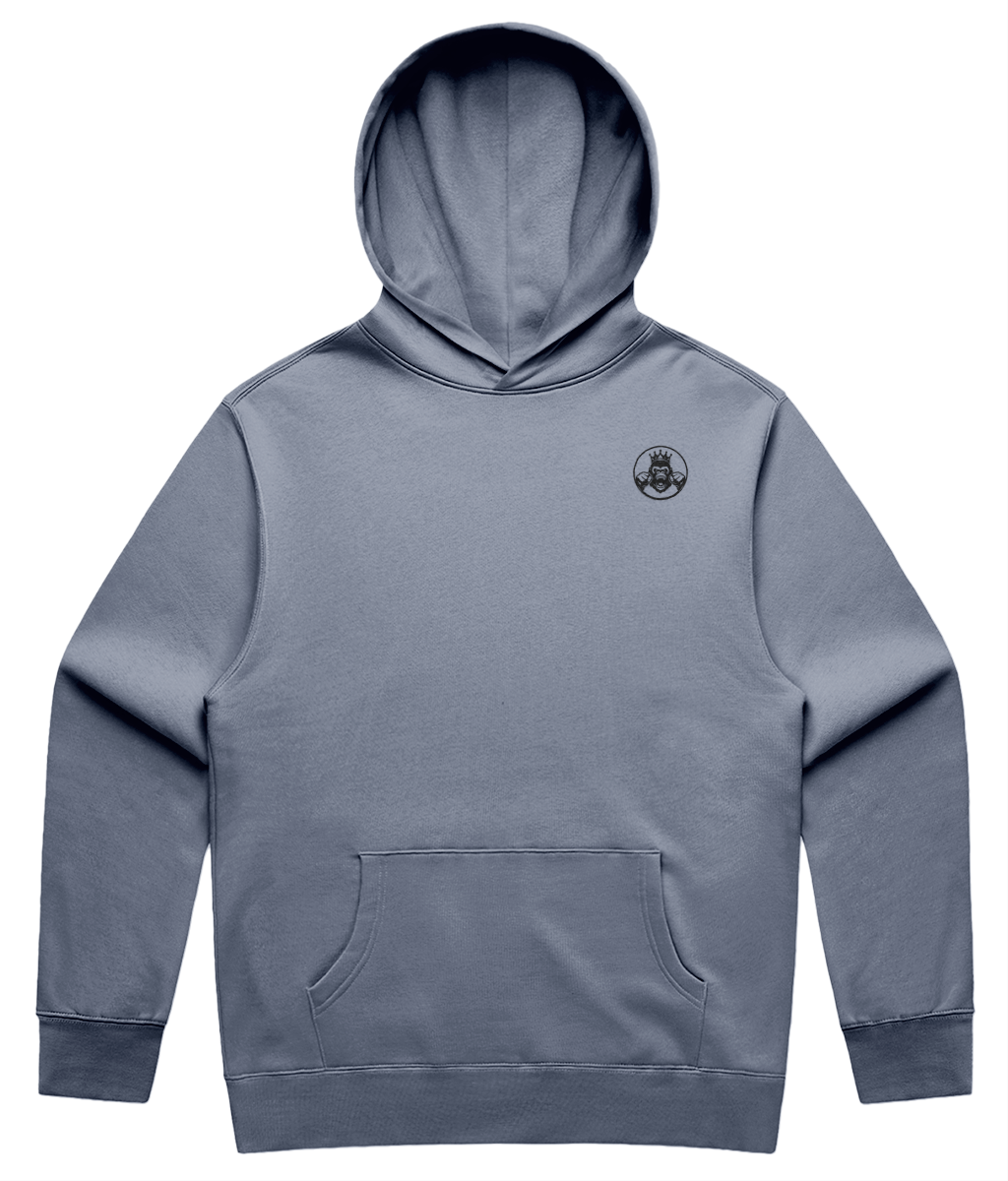 Front- Men’s Relaxed Hoodie in Powder – soft relaxed‑fit fleece training hoodie