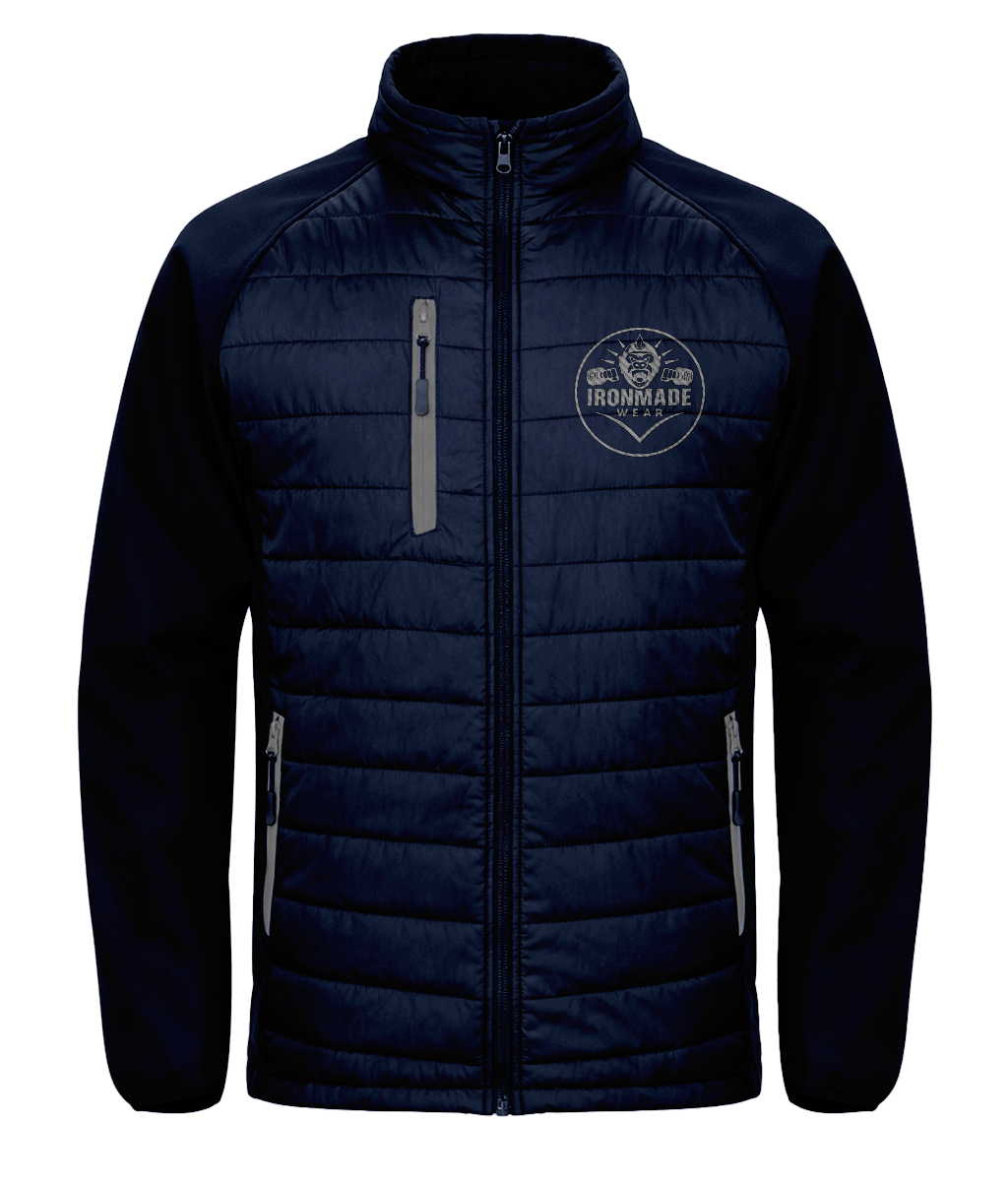 Men’s padded softshell jacket in Navy/Grey – insulated outdoor performance jacket