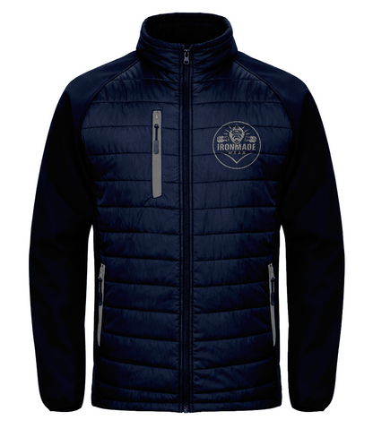 Men’s padded softshell jacket in Navy/Grey – insulated outdoor performance jacket