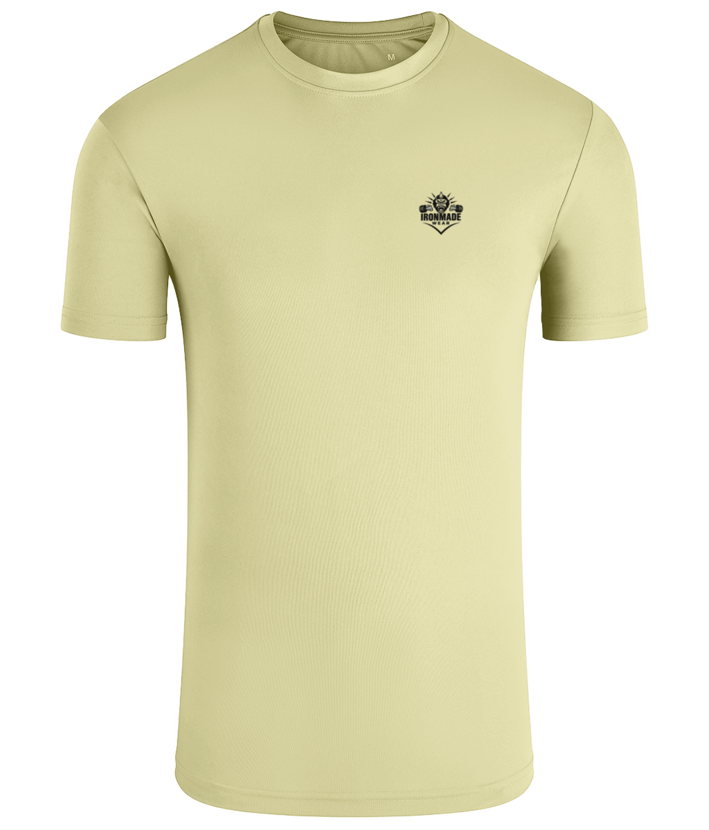 Men’s Performance T‑Shirt in Butter Yellow– fitted breathable polyester athletic top